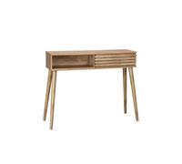Consola escandinava efecto madera y puerta corredera, 100cm, madere, natural, 29x100x81 cm