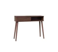 Consola escandinava efecto madera y puerta corredera, 100cm, madere, nogal, 29x100x81 cm
