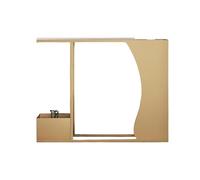 Consola Estrecha Moderna de Piedra con Macetero y Patines Ajustables Montaje Fácil, Ideal para Pasillos, Detrás del Sofá o Recibidor de Entrada de Hogar(Gold,100 * 25 * 80cm)