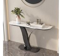 Consola Estrecha y Larga con una Creativa Base de Metal, Mesa de Sofá Detrás del Sofá, Consola Moderna, Mesa de Acento para Pasillo Sala de Estar(Black 1,120cm/47.2in)