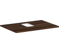 consola hansgrohe Xelu Q con recortes en el centro, 780x550, para lavabo sobre encimera, con orificio para grifo, 54120630, Color: Nogal Oscuro