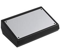 Consola inclinada, negra, 400 x 86,5 x 230 mm | Cajas de plástico / estantes de gabinete de 19 pulgadas, 1 unidad - 33020114