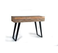 Consola Madera - Recibidor Entrada - Mueble Entrada - Madera de Acacia y Patas de Metal - Frontales Tallados a Mano - Mueble Auxiliar - Natural - 77 x 110 x 40 cm - Colección Yakarta