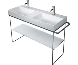 Consola metálica Duravit DuraSquare 126,5x45,1cm, para lavabo 235312, de pie en el suelo, 0031174600, Color: Negro Mate