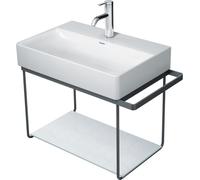 Consola metálica Duravit DuraSquare 66,5x38,1cm, para lavabo 235660, toallero, montaje en pared, 0031144600, Color: Negro Mate