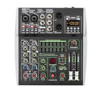 Consola Mezcladora De 4/6 Canales, 48V, 99 Efectos, Mezclador De Audio Bluetooth, USB, PC, Reproducción, Grabación, Mesa De Sonido For Iglesia Y Hogar(4 Channel)