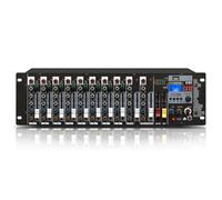Consola mezcladora de preamplificadores de 8 entradas con alimentación fantasma de 48 V y ecualizador de 3 bandas para bar, actuación en escenario y sala de grabación