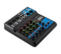Consola mezcladora de sonido estéreo de 5 canales, mini audio DJ, mezclador digital con Bluetooth, USB, 48 V, alimentación fantasma, mezcladora de audio en directo para fiestas de grabación