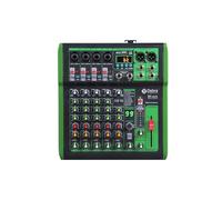 Consola mezcladora DJ con efecto digital 99DSP, alimentación Phantom de 48 V, USB, MP3 for grabación en PC,Portátil(DI-6UX 6 Channels)