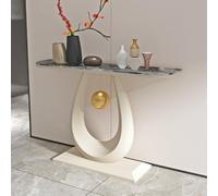 Consola moderna y minimalista para colocar detrás del sofá,Tapa de mármol artificial,Mesa entrada piedra losa,mueble alta gama,consola pared para pasillo o sala estar(C,100*30*80cm/39.4*11.8*31.5in)