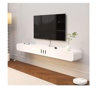 Consola multimedia Mueble de TV flotante blanco con gabinetes y cajones for almacenar medios, estante for TV montado en la pared, centro de entretenimiento for sala de estar, dormitorio Centro de Entr