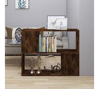 Consola multimedia para TV, sala de juegos, dormitorio, mueble multimedia, consola, estantería/divisor de ambientes, roble ahumado, 80 x 24 x 63 cm, adecuado para sala de estar, dormitorio