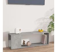 Consola multimedia para TV, sala de juegos, dormitorio, mueble multimedia, consola para TV, armario de televisión, color gris hormigón, 100 x 24 x 32 cm, material de madera, adecuado para salón