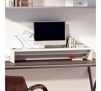 Consola multimedia para TV, sala de juegos, dormitorio, mueble multimedia, consola soporte para monitor, color blanco, 100 x 27 x 15 cm, madera maciza de pino, adecuado para salón, dormitorio