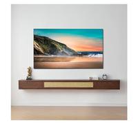 Consola multimedia Soporte de TV flotante de madera de nogal, centro de entretenimiento montado en la pared, consola multimedia TV, estantería flotante de TV con 2 cajones, base hueca, armario de