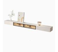 Consola multimedia Soporte de TV flotante moderno y sencillo montado en la pared con puerta abatible de vidrio y cajones, 78,7''/86,6'' Centro de entretenimiento moderno de alto brillo for debajo del