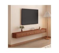 Consola multimedia Soporte flotante for TV debajo del televisor, centro de entretenimiento de lujo vintage con almacenamiento, mueble for TV de pared de madera estrecha con cajones, ahorro de espacio