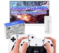 Consola para videojuegos retro, consola de juegos retro M15 incorporada 20.000+ juegos clásicos, Game Stick 4K HD, con 2 mandos inalámbricos de 2,4 GHz, Plug and Play