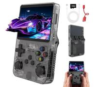 Consola PortáTil Retro R36s De 128 GB con Pantalla IPS De 3,5 Pulgadas, Miniconsola PortáTil, Emulador para Sistema Linux Game Boy (Negro)