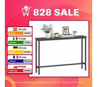 HOMCOM Mesa Consola Moderna 100 cm Consola Recibidor Estrecha Negro