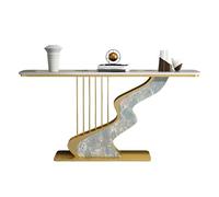 Consola Recibidor Estrecha Mesa Consola para Decoración del Hogar Mesa de Sofá con Marco de Metal Dorado Adecuada para la Entrada, Sala de Estar, Vestíbulo(Green,100 * 30 * 80cm)