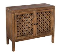 Consola recibidor Mueble de Entrada con Dos Puertas de Madera en Natural 90x40x80cm