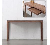 Consola rectangular de madera de nogal con 4 patas, mesa de madera para porche, armario de pared decorativo de madera de cerezo nórdico, ideal para porche.(Dark Walnut,100x35x80cm/39.4x13.8x31.5in)