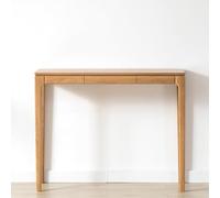 Consola rectangular de madera de nogal con 4 patas, mesa de madera para porche, armario de pared decorativo de madera de cerezo nórdico, ideal para porche.(White Oak,100x35x80cm/39.4x13.8x31.5in)