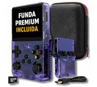 Consola Retro Portátil V.2026 con Funda Estuche Premium Incluída | +20.000 Títulos y 19 Plataformas | Linux Abierto, Ampliable con + Juegos | Guardado de Partida - Pantalla 3,5" | Consola de Mano