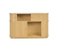 Consola vintage de madera clara roble con puertas correderas L120 cm EPIC