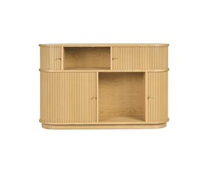 Consola vintage de madera clara roble con puertas correderas L120 cm EPIC