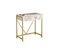 Consola voyage, de color gris y dorado, de estilo moderno, mide 75x72x40 cm y tiene 1 cajón