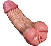 Consolador 2 en 1 y masturbador de vagina, consolador anal de silicona extremadamente suave/pene, coño de bolsillo, juguete sexual portátil gay para hombres, mujeres, parejas, lesbianas gays