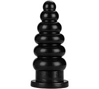 Consolador anal grande, tapón anal con súper ventosa, expansor de glúteos, masturbador, hilo anal, punto G, juguete sexual de estiramiento anal para hombres y mujeres(Black Schwarz)