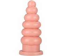 Consolador anal grande, tapón anal con súper ventosa, expansor de glúteos, masturbador, hilo anal, punto G, juguete sexual de estiramiento anal para hombres y mujeres(Flesh)