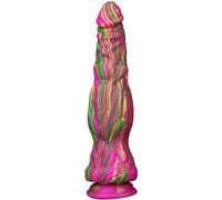 Consolador anal realista XXL con ventosa - Consolador clásico para mujeres y hombres - 26 cm de largo - Consolador anal para sexo vaginal y anal - Juguete sexual para parejas(Lila Bunt)