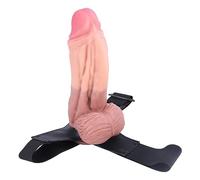 Consolador con Correa Consolador con Correa de Silicona con Pene de Silicona de Doble Dureza Consoladores Anales extraíbles Enchufe Anal Arnés Ajustable Tapón Anal SM(Multi Colored)