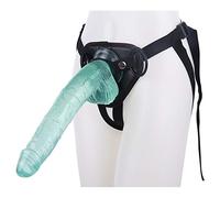Consolador con correa, consolador gigante con correa ajustable, juguete sexual erótico masculino y femenino, especialmente adecuado para lesbianas, juguete de masturbación(Green)