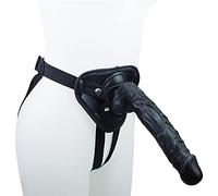 Consolador con correa, consolador gigante con correa ajustable, juguetes sexuales ajustables, juguetes sexuales SM para masturbación, parejas masculinas y femeninas, especialmente lesbianas(Black)