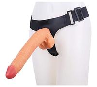 Consolador con correa, consolador gigante, correa ajustable, venas reales y testículos abultados, juguetes sexuales para mujeres y hombres, juguetes sexuales para masturbación lésbica(Flesh)