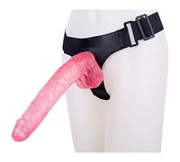 Consolador con correa, consolador gigante, correa ajustable, venas reales y testículos abultados, juguetes sexuales para mujeres y hombres, juguetes sexuales para masturbación lésbica(Pink)
