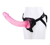 Consolador con Correa Extra Largo de 34 cm, Material de Silicona Suave, estimulador de próstata Ajustable, masturbador Anal vaginal en uno, Juguete Sexual con tapón Anal, la Primera opción para(Pink)