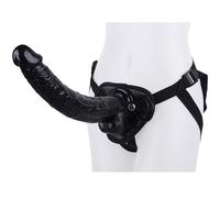 Consolador con Correa Extra Largo de 34 cm, Material de Silicona Suave, estimulador de próstata Ajustable, masturbador Anal vaginal en uno, Juguete Sexual con tapón Anal, la Primera opción para(Schwar
