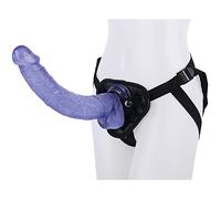 Consolador con Correa Extra Largo de 34 cm, Material de Silicona Suave, estimulador de próstata Ajustable, masturbador Anal vaginal en uno, Juguete Sexual con tapón Anal, la Primera opción para(Blue)
