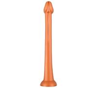 Consolador con tapón Anal de silicona líquida for estimular el ano y la Vagina, pene dilatador Anal suave, Juguetes sexuales, tapón Anal grande, falo(Golden XL)