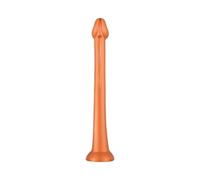 Consolador con tapón Anal de silicona líquida for estimular el ano y la Vagina, pene dilatador Anal suave, Juguetes sexuales, tapón Anal grande, falo(Golden L)