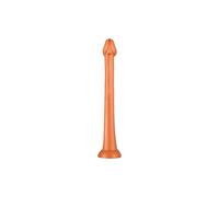 Consolador con tapón Anal de silicona líquida for estimular el ano y la Vagina, pene dilatador Anal suave, Juguetes sexuales, tapón Anal grande, falo(Golden S)