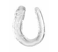 King Cock Medium Double Trouble, Clear, 33 cm