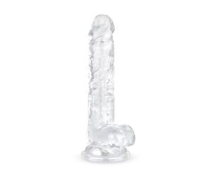 Consolador de jalea con testículos, 17 cm