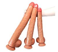 Consolador de silicona realista extra largo, consolador anal, butt plug, masturbador anal con base de succión, estimulación de próstata, dilatador anal, réplica de pene, juguete sexual masculino(L)